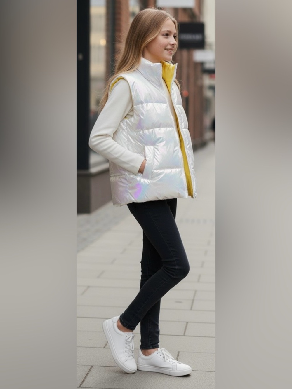 Kids Shimmering Puffer Vest - Picture 2 of 7